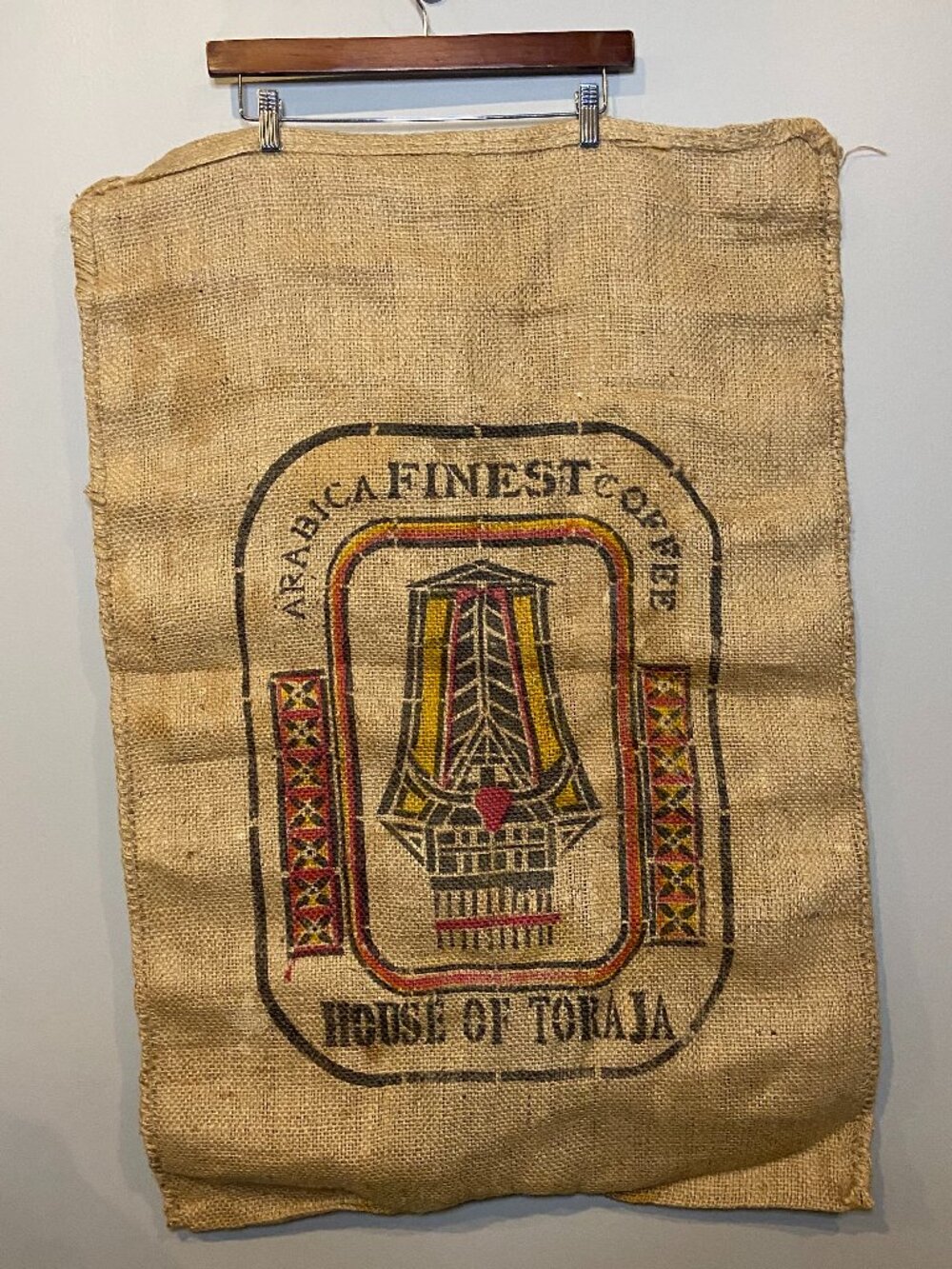 Royal Coffee Inc Sulawesi Toraja House of Toraja Burlap Coffee Sack / Rustic Dec